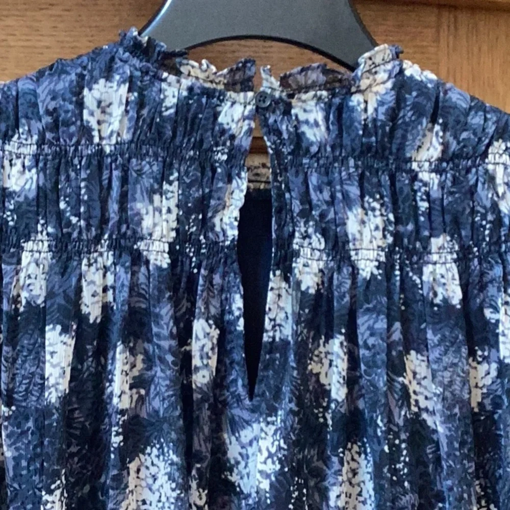 Joie Mini Dress Size Large Blue Baltic Print Shift Sleeveless Flowy NWT